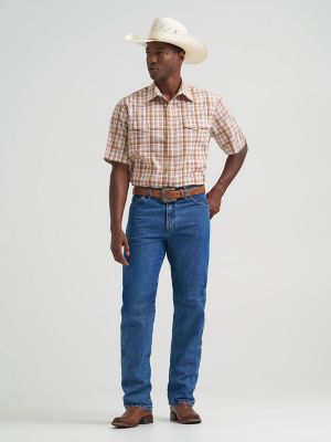 Men's Wrangler® Short Sleeve Solid Western Snap Sport Shirt - 71106BK Black - El Nuevo Rancho Grande