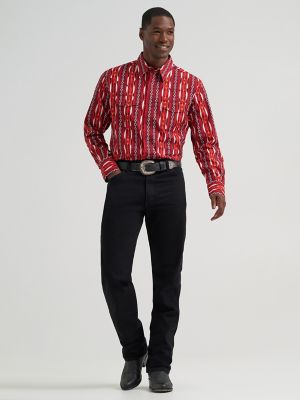 Men's Checotah&reg; Long Sleeve Western Snap Printed Shirt in Fire Red Arrow