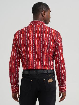 Men's Checotah&reg; Long Sleeve Western Snap Printed Shirt in Fire Red Arrow