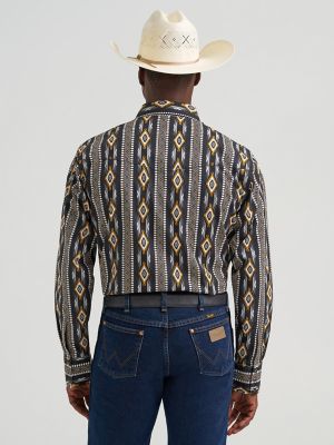 Men's Checotah&reg; Long Sleeve Western Snap Printed Shirt in Crow Black