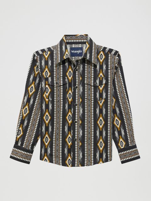 Детские рубашки Wrangler Boy's Checotah Long Sleeve Western Snap Shirt