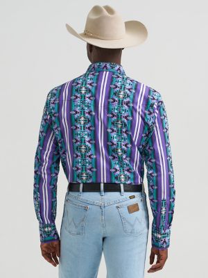 Men's Checotah&reg; Long Sleeve Western Snap Printed Shirt in Violet Serape