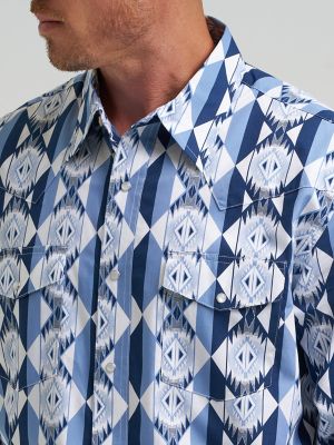 Men's Checotah&reg; Long Sleeve Western Snap Printed Shirt in Blue Diamondback
