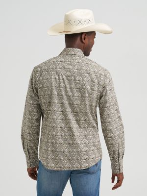 Men's Wrangler Retro® Premium Long Sleeve Western Snap Printed