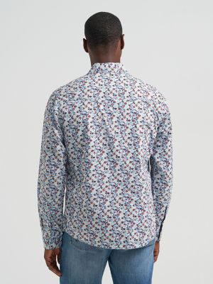 Mens Retro Premium Long Sleeve Western Snap Print:Floral Fig:M alternative view 2