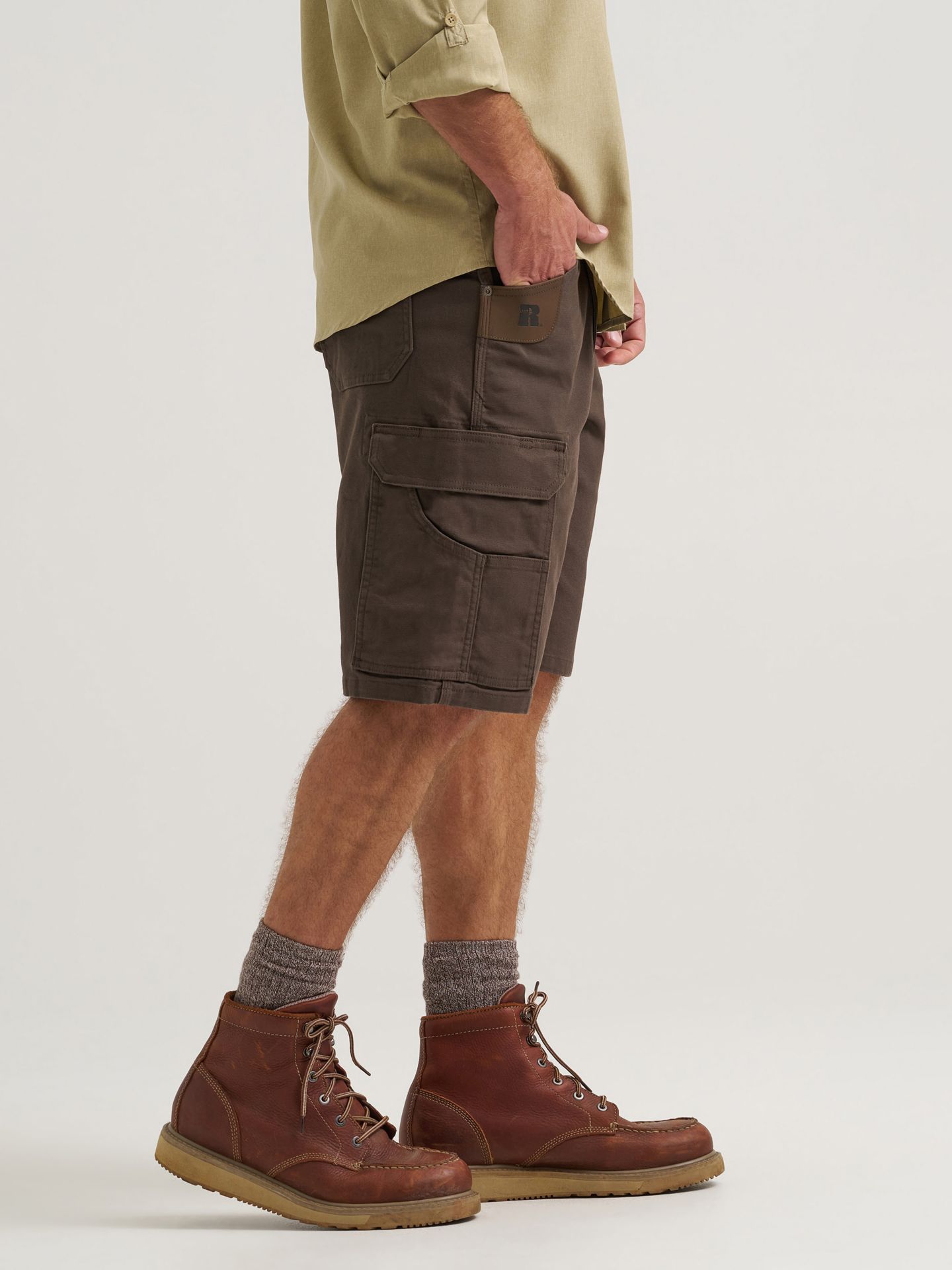 Мужские шорты Wrangler Riggs Workwear® Performance Canvas Ranger Cargo Short, цвет: Тёмный коричневый — фото 5