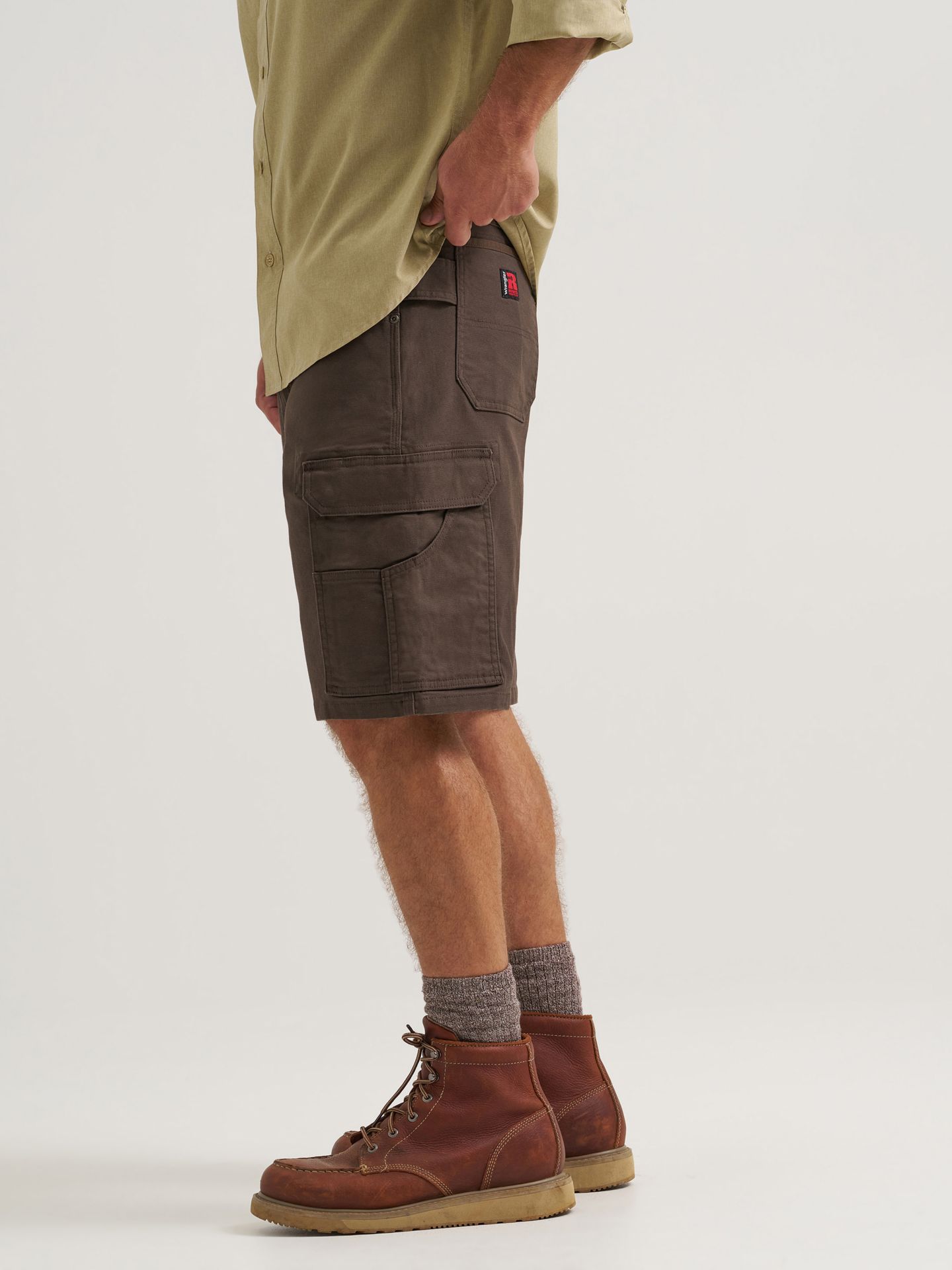 Мужские шорты Wrangler Riggs Workwear® Performance Canvas Ranger Cargo Short, цвет: Тёмный коричневый — фото 6