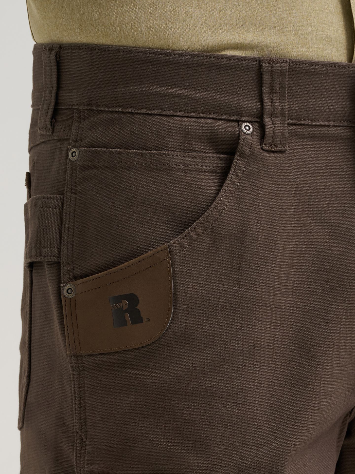Мужские шорты Wrangler Riggs Workwear® Performance Canvas Ranger Cargo Short, цвет: Тёмный коричневый — фото 8