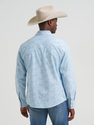 Men's Wrangler&reg; Retro&reg; Premium Long Sleeve Western Snap Printed Shirt in Toile Waves alternative view 2