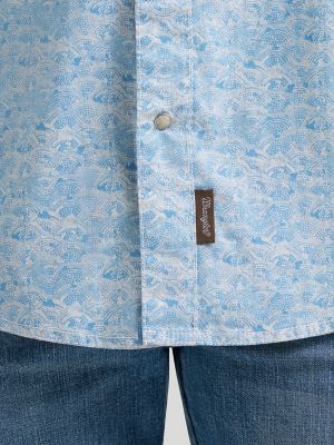 Men's Wrangler&reg; Retro&reg; Premium Long Sleeve Western Snap Printed Shirt in Toile Waves alternative view 4
