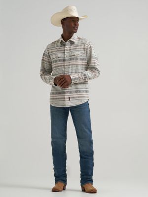 Men's Wrangler Retro&reg; Premium Long Sleeve Western Snap Printed Shirt