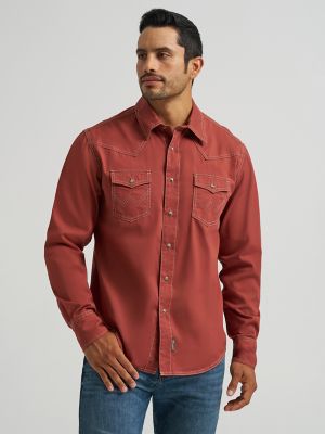 Men's Wrangler Retro® Premium Western Snap Solid Shirt