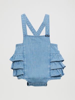 Baby Girl's Denim Ruffle Bodysuit