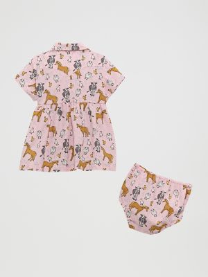 Little Girl's Printed Western Snap Dress