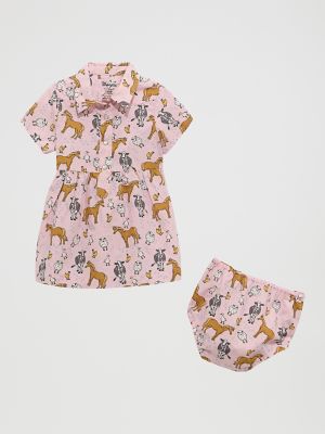 Little Girl's Printed Western Snap Dress