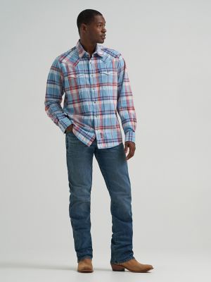 Men's Wrangler Retro&reg; Premium Long Sleeve Western Snap Plaid Shirt