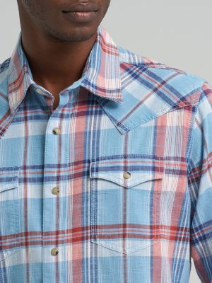 Men's Wrangler Retro&reg; Premium Long Sleeve Western Snap Plaid Shirt