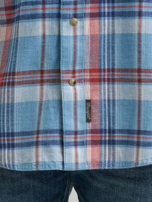 Men's Wrangler Retro&reg; Premium Long Sleeve Western Snap Plaid Shirt