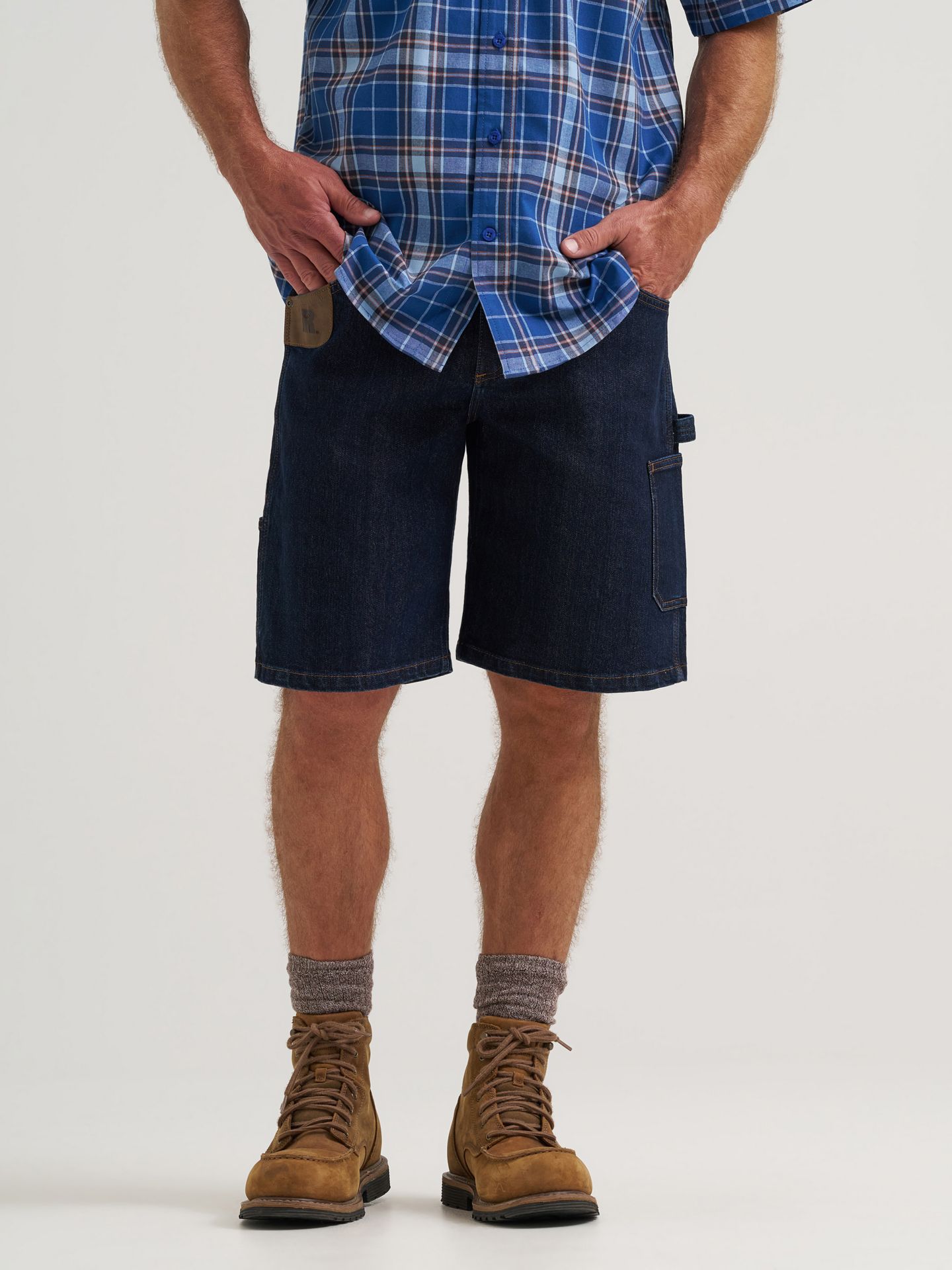 Мужские шорты Wrangler Riggs Workwear® Performance Denim Carpenter, цвет: Тёмная варка — фото 2