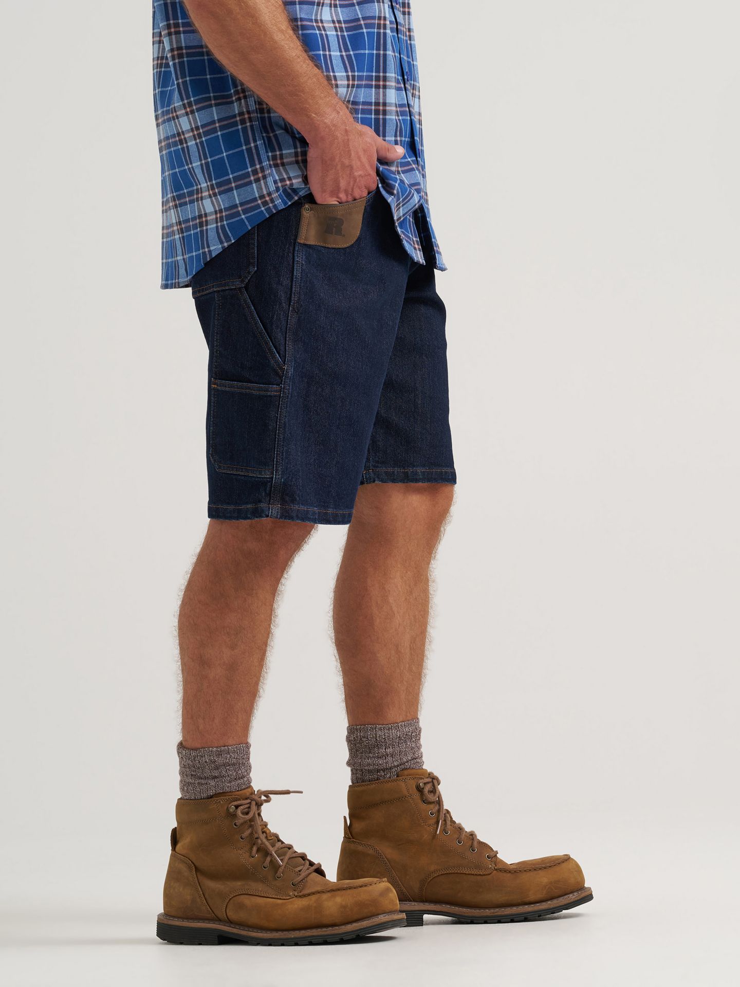 Мужские шорты Wrangler Riggs Workwear® Performance Denim Carpenter, цвет: Тёмная варка — фото 4