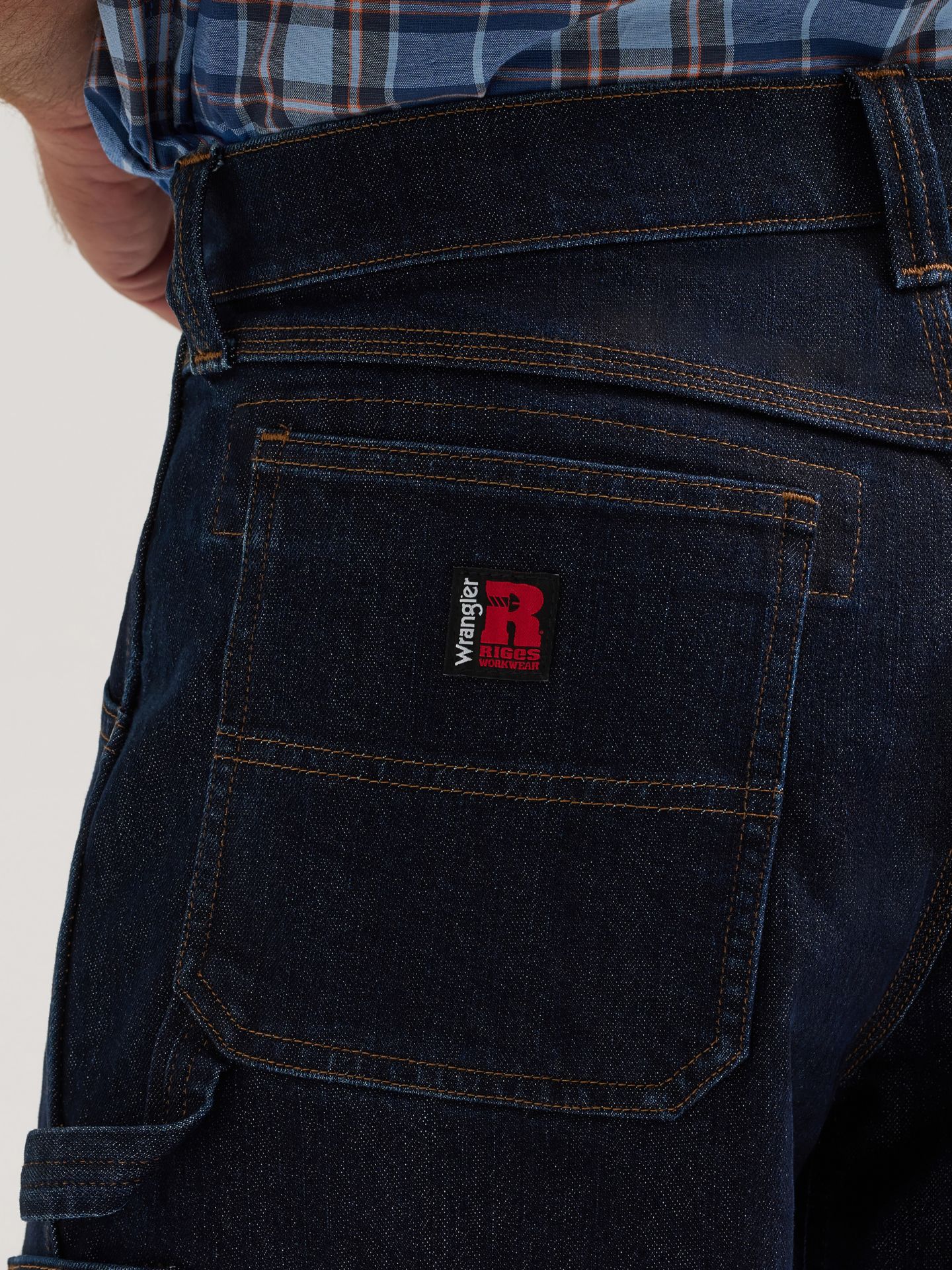 Мужские шорты Wrangler Riggs Workwear® Performance Denim Carpenter, цвет: Тёмная варка — фото 6
