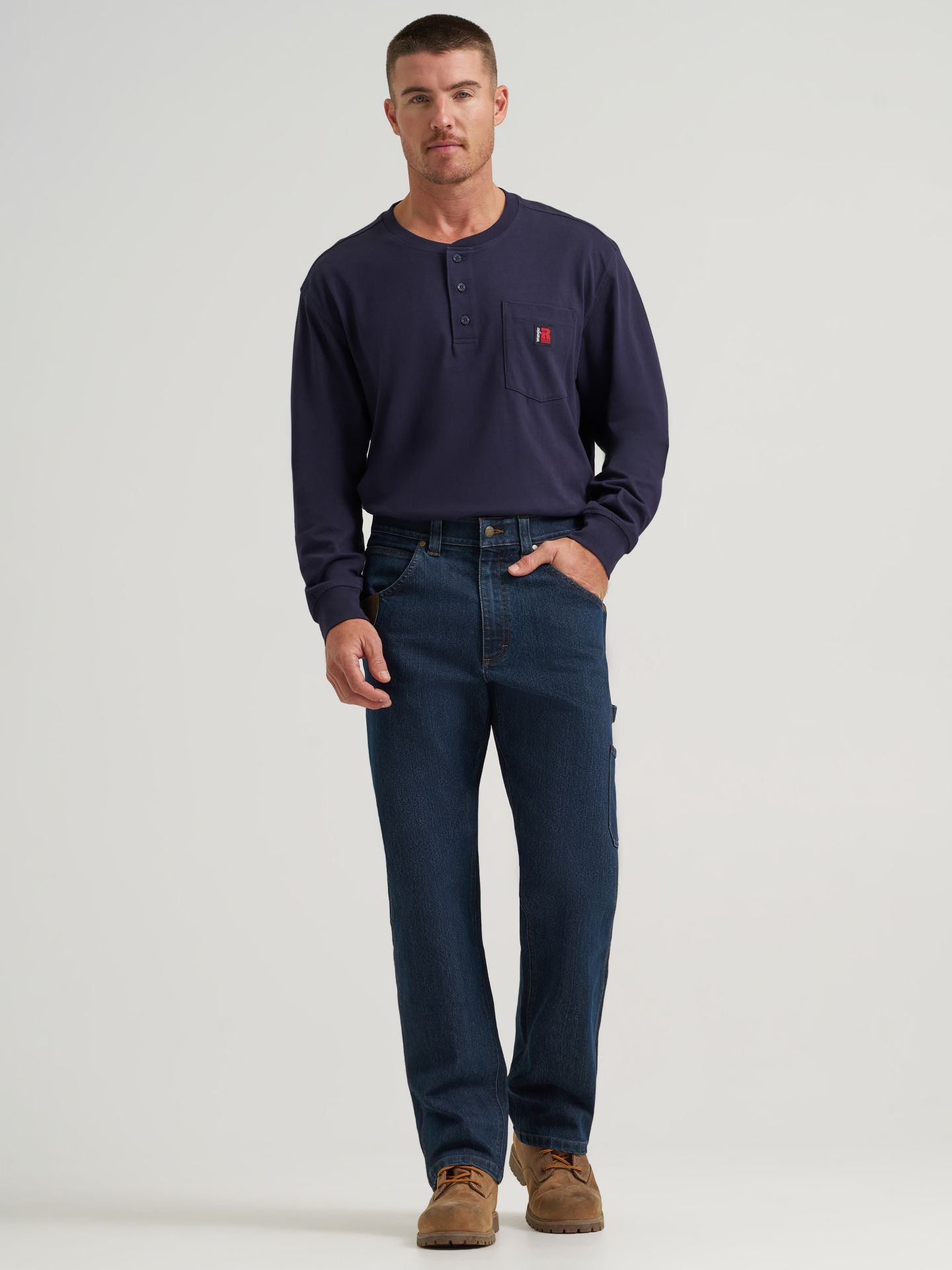 Мужские джинсы Wrangler Riggs Workwear® Performance Carpenter, цвет: Тёмная варка — фото 3