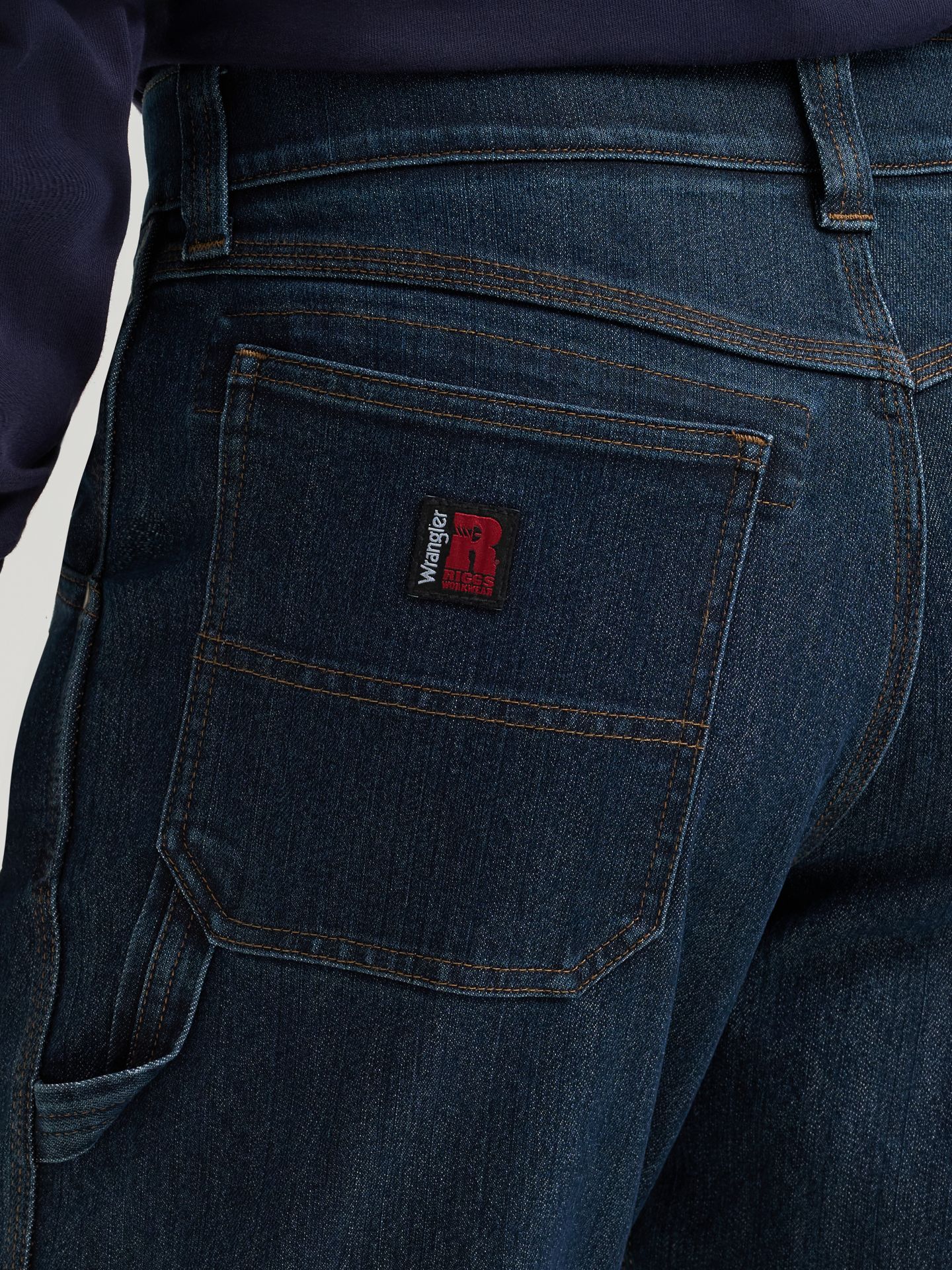 Мужские джинсы Wrangler Riggs Workwear® Performance Carpenter, цвет: Тёмная варка — фото 8
