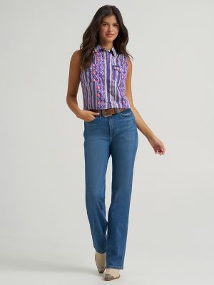 Women's Wrangler Sleeveless Checotah Western Snap Shirt