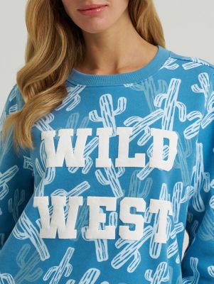 Women's Wrangler Wild West Crew Sweatshirt in Blue alternative view 3