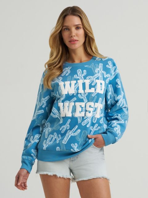 Мужские худи Wrangler Women's Wrangler Wild West Crew Sweatshirt