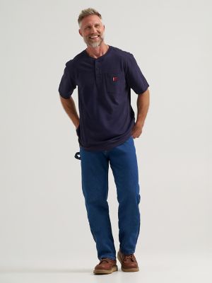 Wrangler RIGGS Workwear&reg; Short Sleeve Relaxed Henley in Navy