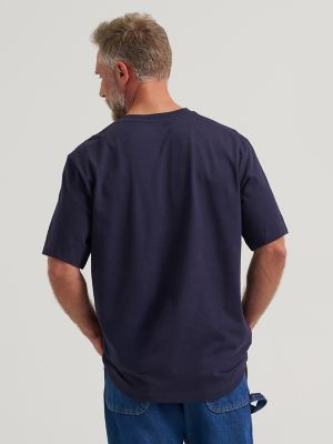 Wrangler Authentics Heren Authentics Henley T-shirt met korte mouwen, Houtskool Hei, L