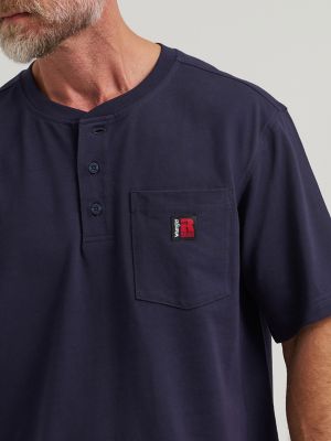 Wrangler RIGGS Workwear&reg; Short Sleeve Relaxed Henley in Navy