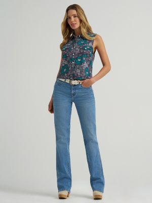 Women's Wrangler Breezy Sleeveless Crop Western Snap Shirt