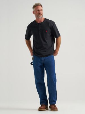 Wrangler RIGGS Workwear&reg; Short Sleeve Relaxed Henley in Black