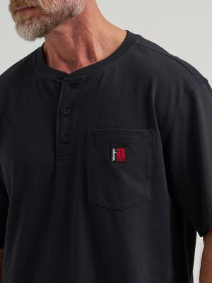 Wrangler RIGGS Workwear&reg; Short Sleeve Relaxed Henley in Black