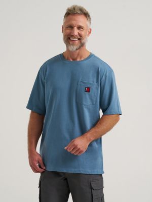 Wrangler RIGGS Workwear&reg; Short Sleeve Relaxed Crew T-Shirt in Blue Fin
