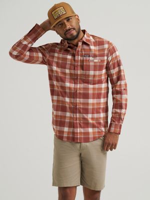Wrangler All Terrain Gear Men's Plaid Hike to Fish Shirt