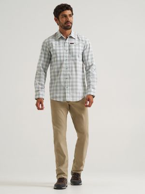 Wrangler All Terrain Gear Men's Plaid Hike to Fish Shirt