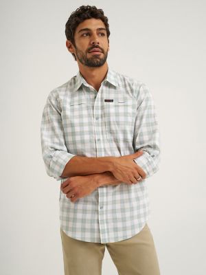 Wrangler All Terrain Gear Men's Plaid Hike to Fish Shirt