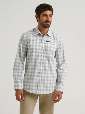 Wrangler All Terrain Gear Men's Plaid Hike to Fish Shirt