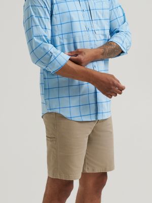 Wrangler All Terrain Gear Men's Check Hike to Fish Shirt in Fish Blue