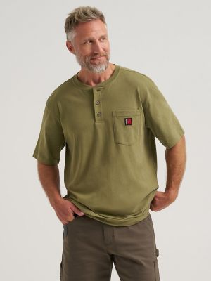 Wrangler RIGGS Workwear&reg; Short Sleeve Relaxed Henley in Green