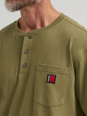 Wrangler RIGGS Workwear&reg; Short Sleeve Relaxed Henley in Green