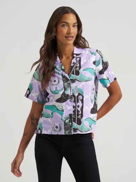 Женские рубашки Wrangler Women's Wrangler Cowgirl Camp Shirt