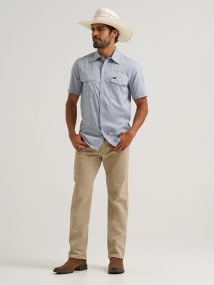 Wrangler All Terrain Gear Drover Short Sleeve Utility Shirt in Bering Sea alternative view
