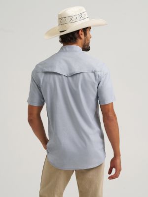 Wrangler All Terrain Gear Drover Short Sleeve Utility Shirt in Bering Sea alternative view 3