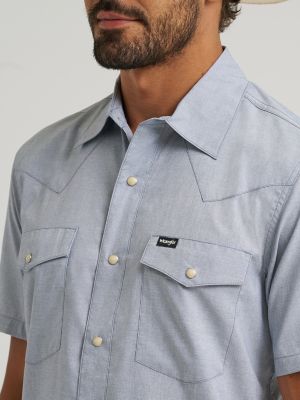 Wrangler All Terrain Gear Drover Short Sleeve Utility Shirt in Bering Sea alternative view 4