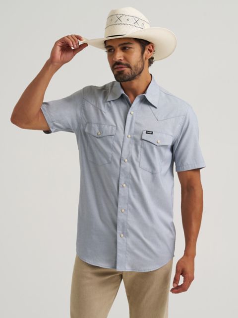 Мужские рубашки Wrangler All Terrain Gear Drover Short Sleeve Utility Shirt