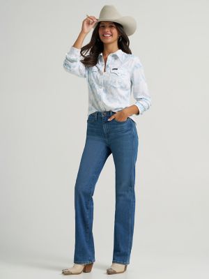 Women's Wrangler Country Toile Western Slim Snap Shirt